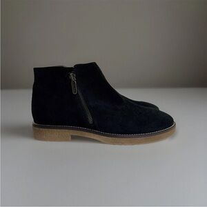 Italeau Foliana Black Suede Waterproof Ankle Booties Size 40